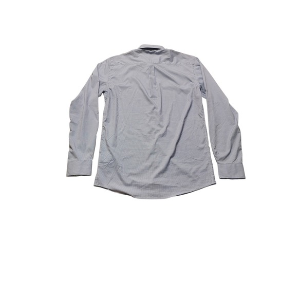 Chaps Slim Fit Dress Shirt Mens Blue Gingham Stretch Long Sleeve Button Up XL - Picture 4 of 6